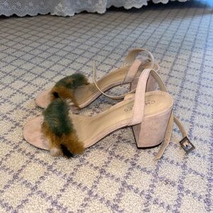 Pink Fur Charles Heels